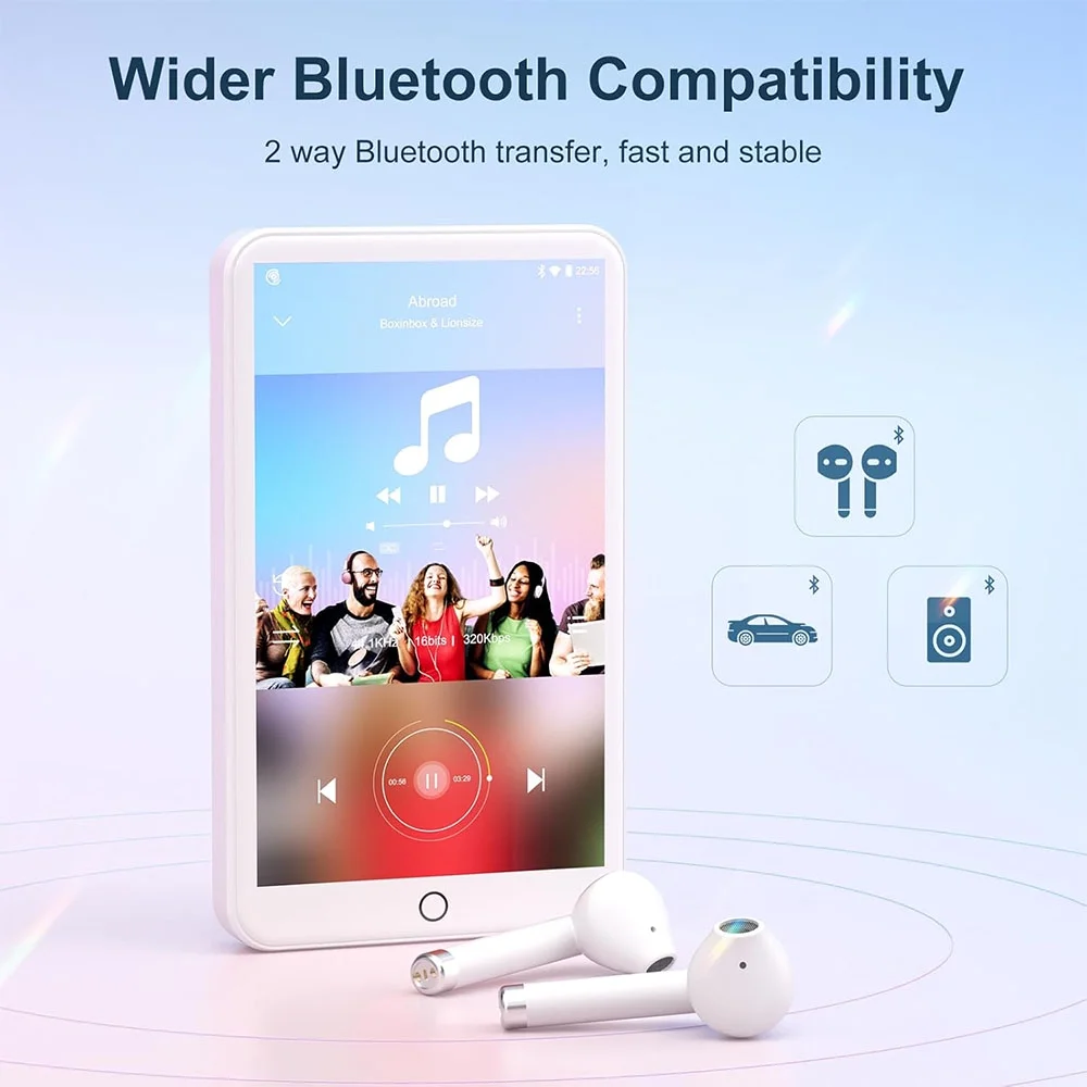 MECHEN H1 Pro MP3 Player with Bluetooth and Wifi, 4" Full Touch Screen Music Player with Spotify, Amazon Music, Deezer, Audible, Browser, Up to 512GB
