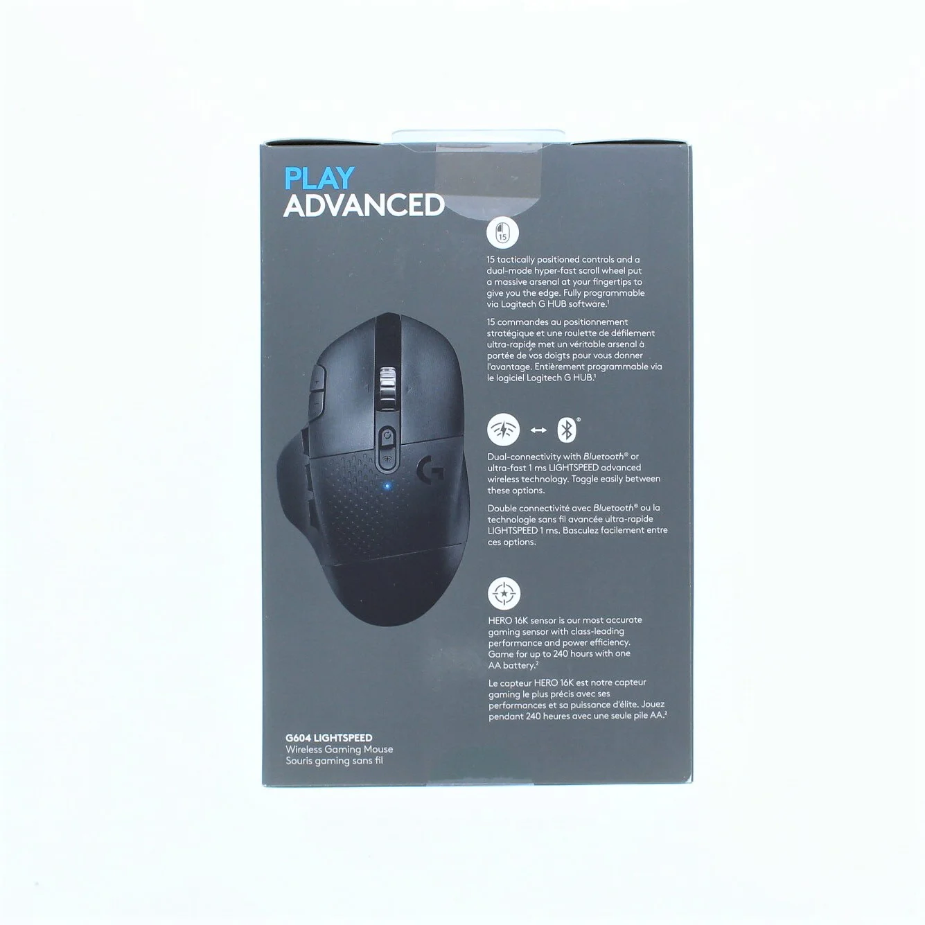 Logitech G604 Lightspeed Wireless Gaming Mouse, Black