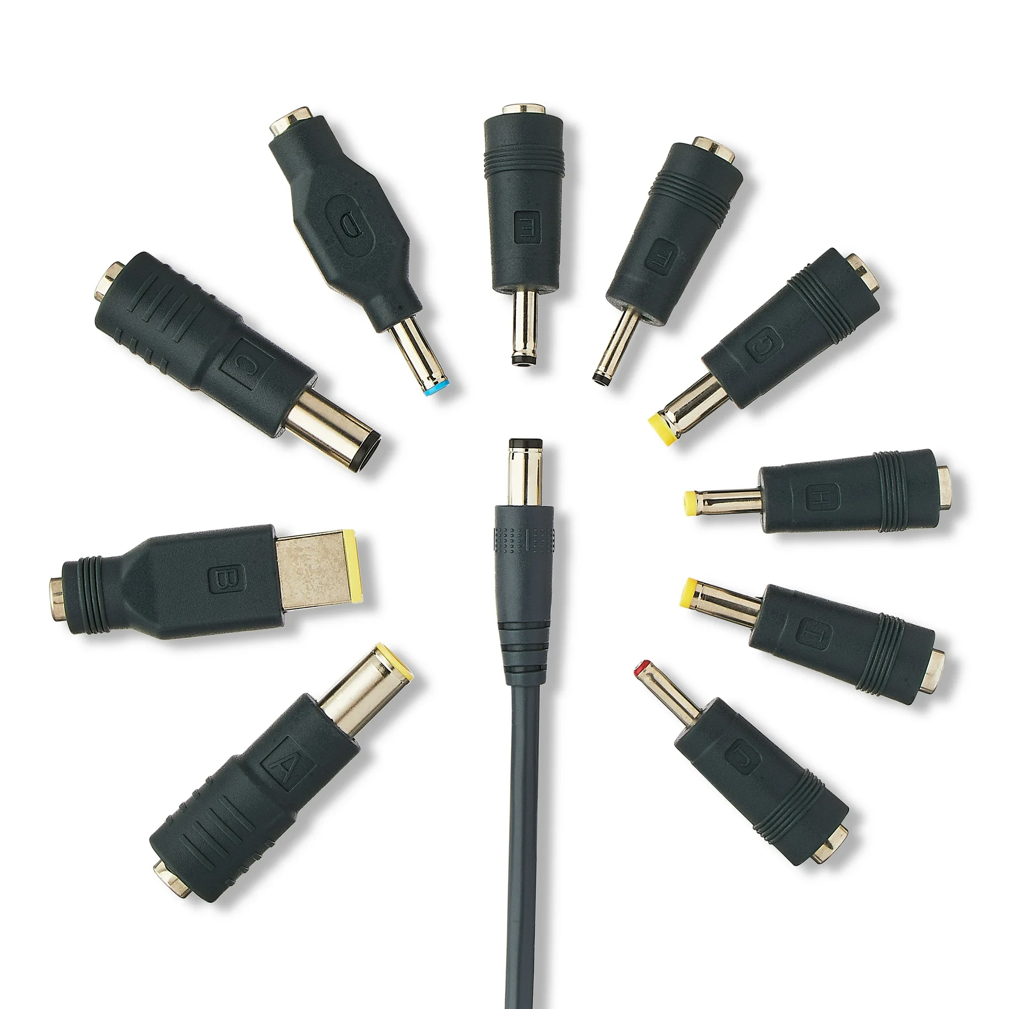 onn 65W Laptop Charger with 10 Interchangeable Tips, 10ft Power Cord, for HP, Dell, Lenovo, Grey