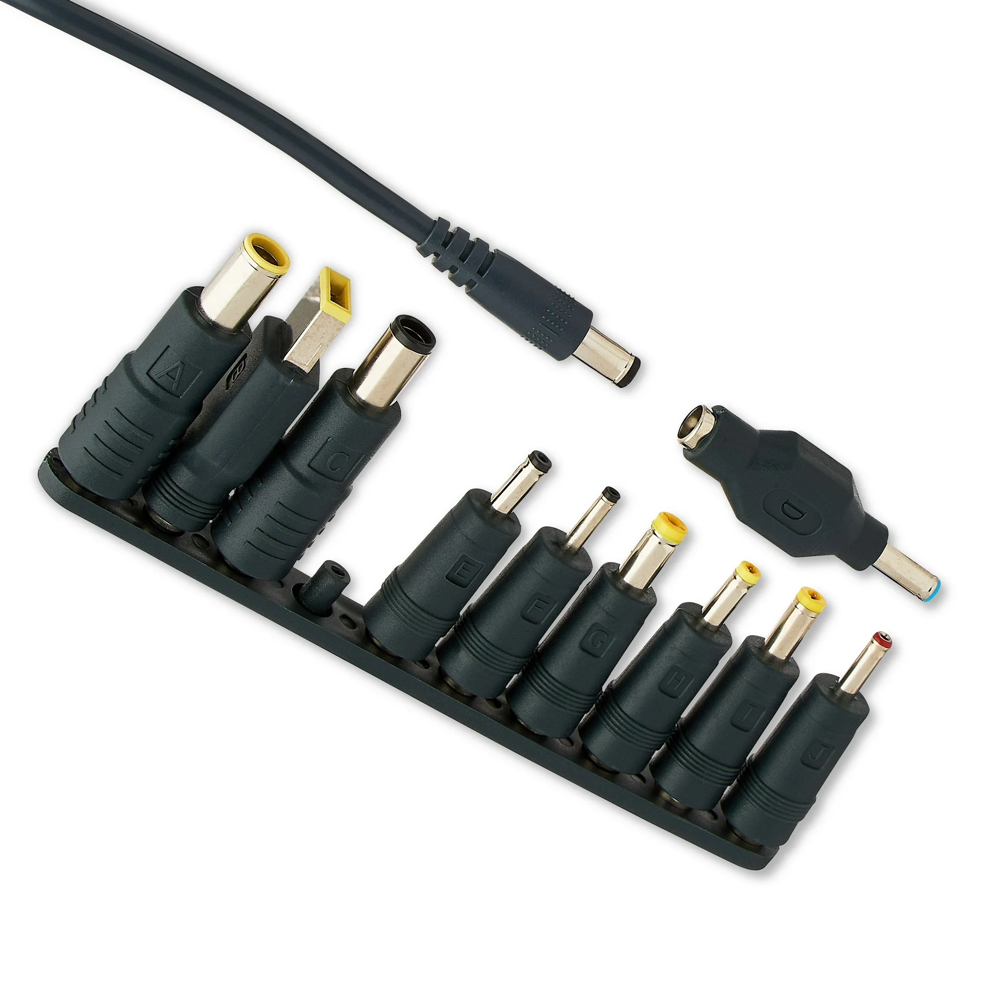 onn 65W Laptop Charger with 10 Interchangeable Tips, 10ft Power Cord, for HP, Dell, Lenovo, Grey